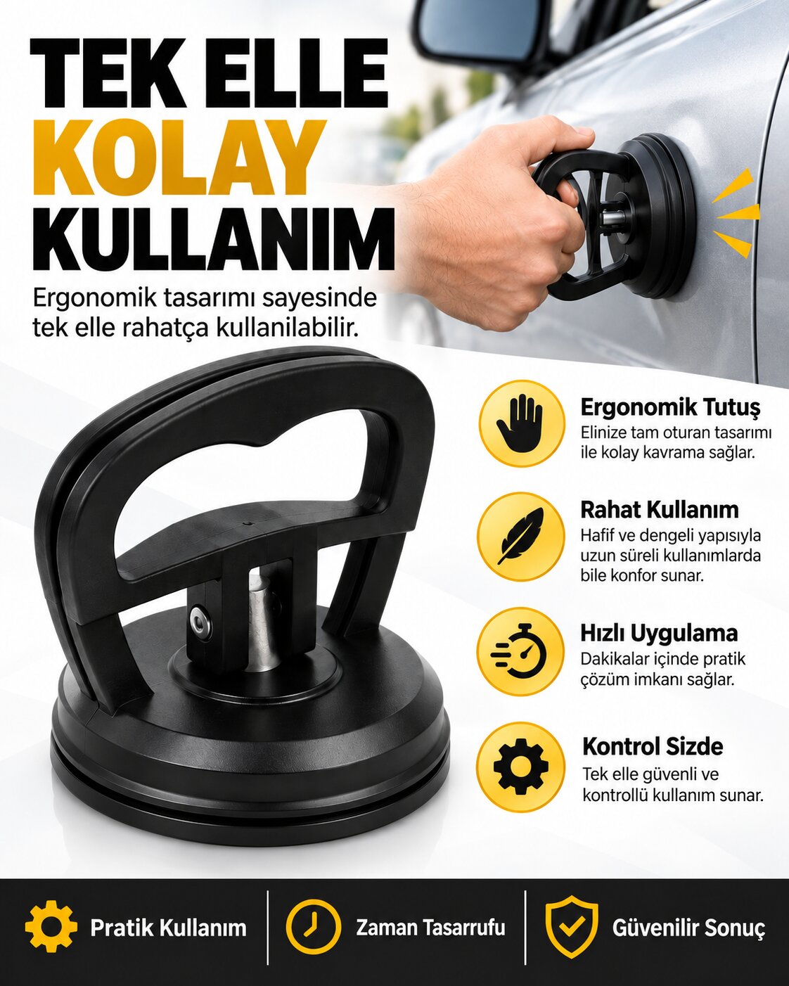 Tek elle kolay kullanım