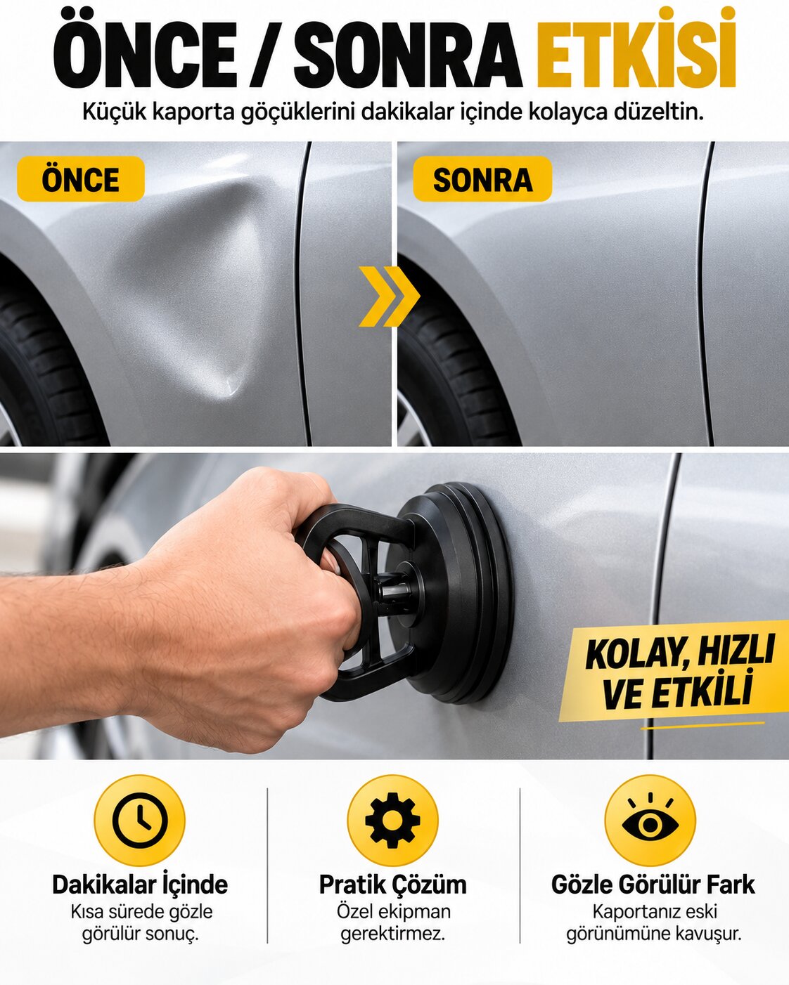 Göçük düzeltme önce ve sonra